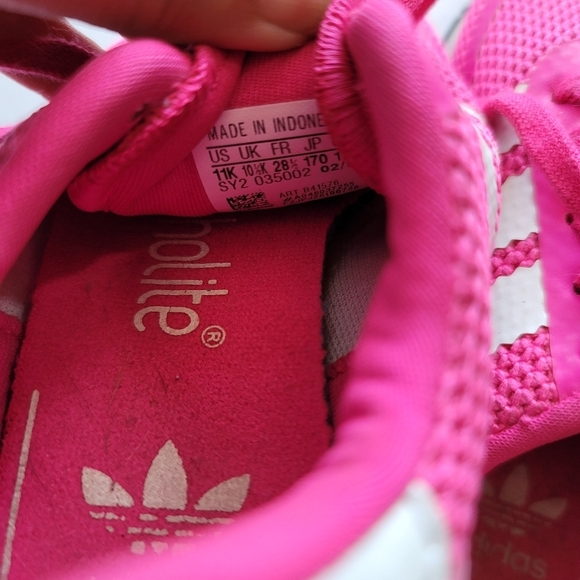 Adidas Sneakers Kids Size 11 Pink K Ortholite Lace Up - Picture 7 of 7